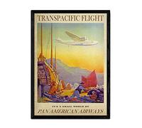 Nacnic Affiche ancienne Pan-American Airways. Feuilles pour décorer les intérieurs avec des images publicitaires anciennes. Cadres de décoration rétro. Format A3 Sans cadre