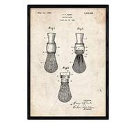 Nacnic Affiche avec Blaireau brevet. Feuille avec le vieux brevet de dessin en format A3 et vintage background