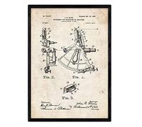 Nacnic Affiche avec brevet de navigation 1. feuille avec l'ancien brevet de dessin en format A3 et vintage background