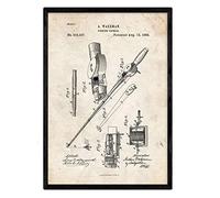 Nacnic Affiche avec brevet Rod. Feuille avec le vieux brevet de dessin en format A3 et vintage background