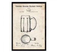 Nacnic Affiche avec brevet Tankard. Feuille avec le vieux brevet de dessin en format A3 et vintage background