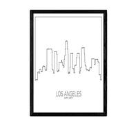 Nacnic Affiche avec carte de los-angeles. Feuilles avec horizon villes américaines, Amérique du Sud et au Canada, conçu avec des lignes à un seul coup. format A3