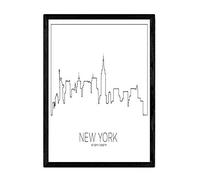 Nacnic Affiche avec carte de new-york. Feuilles avec horizon villes américaines, Amérique du Sud et au Canada, conçu avec des lignes à un seul coup. format A3