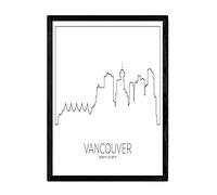 Nacnic Affiche avec carte de Vancouver. Feuilles avec horizon villes américaines, Amérique du Sud et au Canada, conçu avec des lignes à un seul coup. format A3
