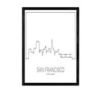 Nacnic Affiche avec carte san-francisco. Feuilles avec horizon villes américaines, Amérique du Sud et au Canada, conçu avec des lignes à un seul coup. format A3