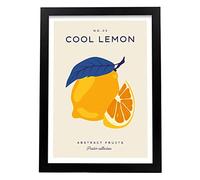 Nacnic Affiche avec des fruits et des plantes. Citron frais. Illustrations artistiques modernes pour la décoration intérieure. A3 avec cadre.