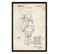 Nacnic Affiche avec le costume d'astronaute de brevet. Feuille avec le vieux brevet de dessin en format A3 et vintage background
