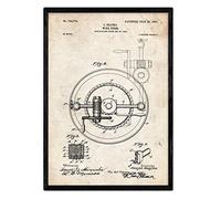Nacnic Affiche avec le vin rabattement brevet 2. Film avec l'ancien brevet de dessin en format A3 et vintage background