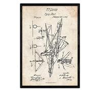 Nacnic Affiche avec parapentiste de brevet. Feuille avec le vieux brevet de dessin en format A3 et vintage background