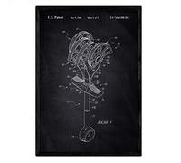 Nacnic Affiche brevet d'escalade Gri. Fiche avec l'ancien format A3 de brevet de conception avec fond noir