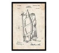 Nacnic Affiche brevet sous-marin. Feuille avec le vieux brevet de dessin en format A3 et vintage background