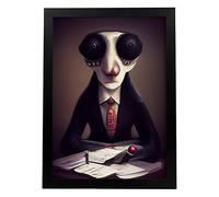 Nacnic Affiche de Comptable dans le style T. Burton. Illustrations et affiches de d'emplois inspirées de l'art sombre et gothique. Design d'intérieur et décoration. A3.