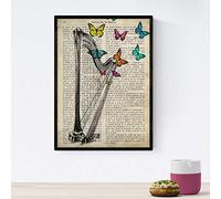 Nacnic Affiche de harpe. Affiches musicales avec définitions pour la décoration intérieure. Format A4 sans cadre
