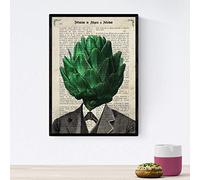 Nacnic Affiche de légumes humains. Impression de M. Artichaut. Peintures d'humains à têtes végétales. Format A4 sans cadre
