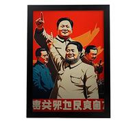 Nacnic affiche de propagande de style chinois avec des chinois A3 Cadre noir