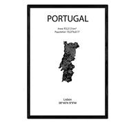 Nacnic Affiche du Portugal. Feuilles de pays et continents. format A3