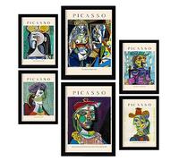 Nacnic Affiche ensemble de 6 Picasso Collection d'œuvres d'art, Tableaux décoratifs pour votre salon, chambre à coucher, foyer. Impressions d'art mural. A4 and A3
