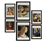 Nacnic Affiche ensemble de 6 Sandro Boticelli 2 Collection d'œuvres d'art, Tableaux décoratifs pour votre salon, chambre à coucher, foyer. Impressions d'art mural. A4 and A3
