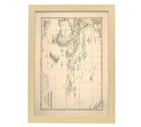 Nacnic Affiche géographique dans le style vintage. Carte de l'Australie et de la Polynésie. Illustrations de cartes du vieux monde dans les tons sépia. A3, avec cadre.