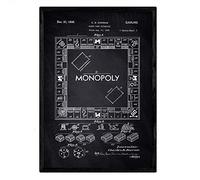 Nacnic Affiche monopole des brevets. Fiche avec l'ancien format A3 de brevet de conception avec fond noir