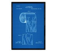 Nacnic Affiche papier toilette de brevet. Fiche avec l'ancien format A3 de brevet de dessin avec le fond bleu