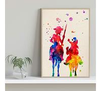 Nacnic Affiche pour encadrer Don Quichotte. Impressions de style aquarelle. Papier de haute qualité de 250 grmes, au format A4 sans cadre.