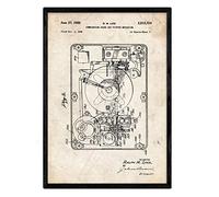 Nacnic Affiche son brevet et image 2. Imprimer avec l'ancien brevet de dessin en format A3 et vintage background