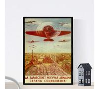 Nacnic Affiche vintage Affiche originale de propagande de l'aviation russe .. Taille A3
