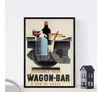 Nacnic Affiche vintage affiche vintage annonce Wagon-Bar à Peu de Frais. format A3