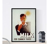 Nacnic Affiche vintage affiche vintage sur l'éducation habitude « lait pour la soif d'été. » format A3