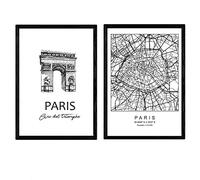 Nacnic affiches Pack de triomphe Paris. Feuilles avec les monuments des villes. format A4