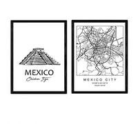 Nacnic affiches Pack Mexique - Chichen Itza. Feuilles avec les monuments des villes. format A4