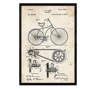 Nacnic brevet affiche de bicyclette. Feuille avec le vieux brevet de dessin en format A3 et vintage background
