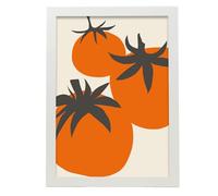 Nacnic Design de l'art de la tomate Feuille. Dans Fleurs assorties Affiche. Tableaux décoratifs esthétiques pour votre salon, chambre, maison Tailles A3 avec des cadres blancs