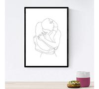 Nacnic dessins et croquis affiches à une ligne. Imprimer Nordica quelques câlins. Box à un seul coup. format A3