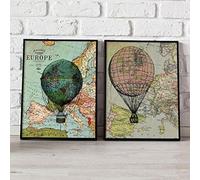 Nacnic Ensemble d'afAffiches Vintage Cartes de Afrique-Espagne. Décoration Murale Voyage dans Le Monde pour Une Touche Originale à la Maison, Bureau, magasins.. Format 30x40 cm, sans Cadre.