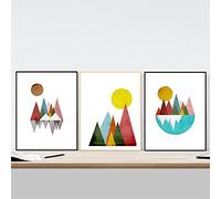 Nacnic Ensemble de 3 photos pour encadrer les montagnes géométriques. Affiches avec images géométriques, format 30x40 cm Sans cadre. Décoration d'intérieur.