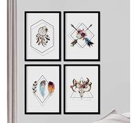 Nacnic Ensemble de 4 plaques de formes géométriques et des stylos Boho, en format A4, papier d'affiche 250 gr de haute qualité. Frameless