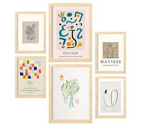Nacnic Ensemble de 6 affiches de Modernisme. Collection de plaques avec collage esthétique pour la décoration d'intérieur. Tailles A3 et A4. Avec cadre en bois.