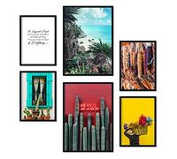 Nacnic Ensemble de 6 affiches La vie en couleurs. Impressions d'art mural esthétiques pour conception de chambre à coucher ou de salon. Tailles A3 et A4. Sans cadre.