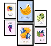 Nacnic Ensemble de 6 affiches sur l'alimentation et la nutrition. Tropical et Fruité. Affiches nature et nutrition pour l'aménagement intérieur et la décoration. A3 et A4, sans cadres.