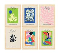 Nacnic Ensemble de 6 illustrations artistiques d'Henri Matisse. Collection de peintures décoratives dans Style galerie d'art de l'artiste célèbre. Design d'intérieur et décoration. A3 Cadres en bois.