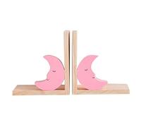 Nacnic - Ensemble de Deux Serre-Livres en Bois de Couleur Lune Rose. Serre-Livres antidérapants pour étagères. Décoration de Chambre d'enfant.