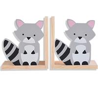 Nacnic - Ensemble de Deux Serre-Livres en Bois en Forme de Raton Laveur. Serre-Livres antidérapants pour étagères. Décoration de Chambre d'enfant.