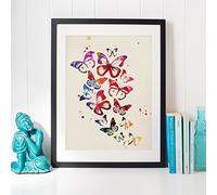 Nacnic Feuille ä encadrer. Papillons, feuilles décoratives pour mur. Feuilles de style aquarelle. Cadeaux de la nature. Papier 250 grmes sans cadre.