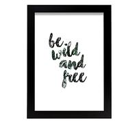 Nacnic Feuille artistique décorative avec illustration de be Wild and Free format A4, style message inspirant pour décorer la maison, le salon, les chambres, les studios, etc.