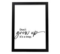 Nacnic Feuille artistique décorative avec illustration Dont Grow Up Format A3 Style Message inspirationnel, Affiche Décoration Murale pour décorer la maison, le salon, les chambres, les studios.