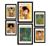 Nacnic Feuille d'affichage Klimt 1. Painter Gallery. Peintures décoratives pour votre salon, chambre, maison. Impressions d'art mural. Tailles A4 et A3 avec des cadres noirs
