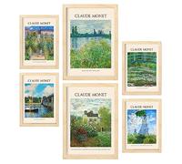 Nacnic Feuille d'affichage Monet 2. Painter Gallery. Peintures décoratives pour votre salon, chambre, maison. Impressions d'art mural. Tailles A4 et A3 avec des cadres en bois clair