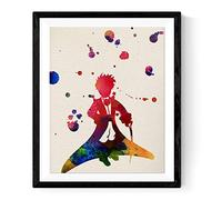 Nacnic Feuille décorative. Petit Prince avec Cape. Affiche de style aquarelle avec l'image du petit prince. Décoration d'intérieur. Feuilles d'encadrement. Papier de 250 grmes, non encadré.